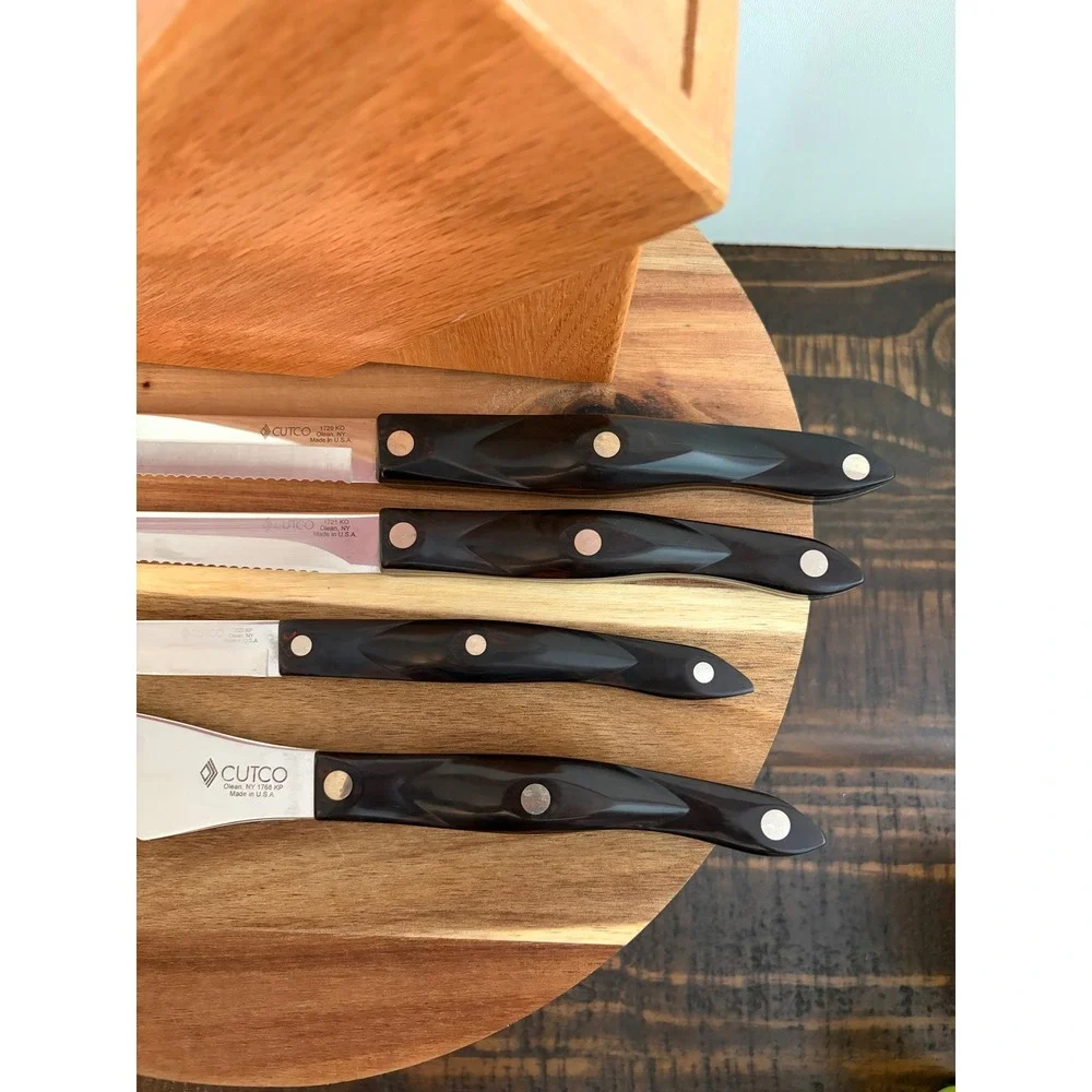 Cutco Black Handle Studio Set with Block Excellent Condition